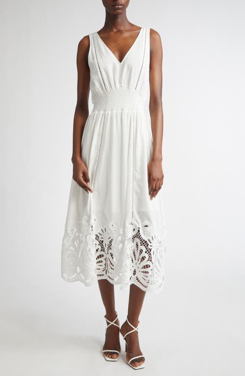 Lucy Embroidery Detail Cotton Blend Dress