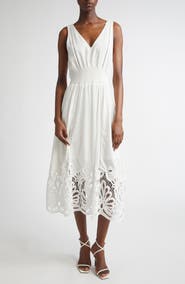 Ramy Brook Lucy Embroidery Detail Cotton Blend Dress