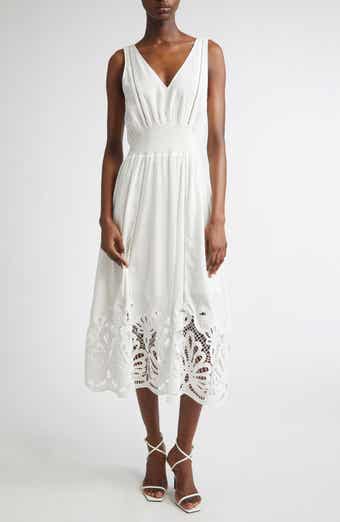 Ramy Brook Lucy Embroidery Detail Cotton Blend Dress