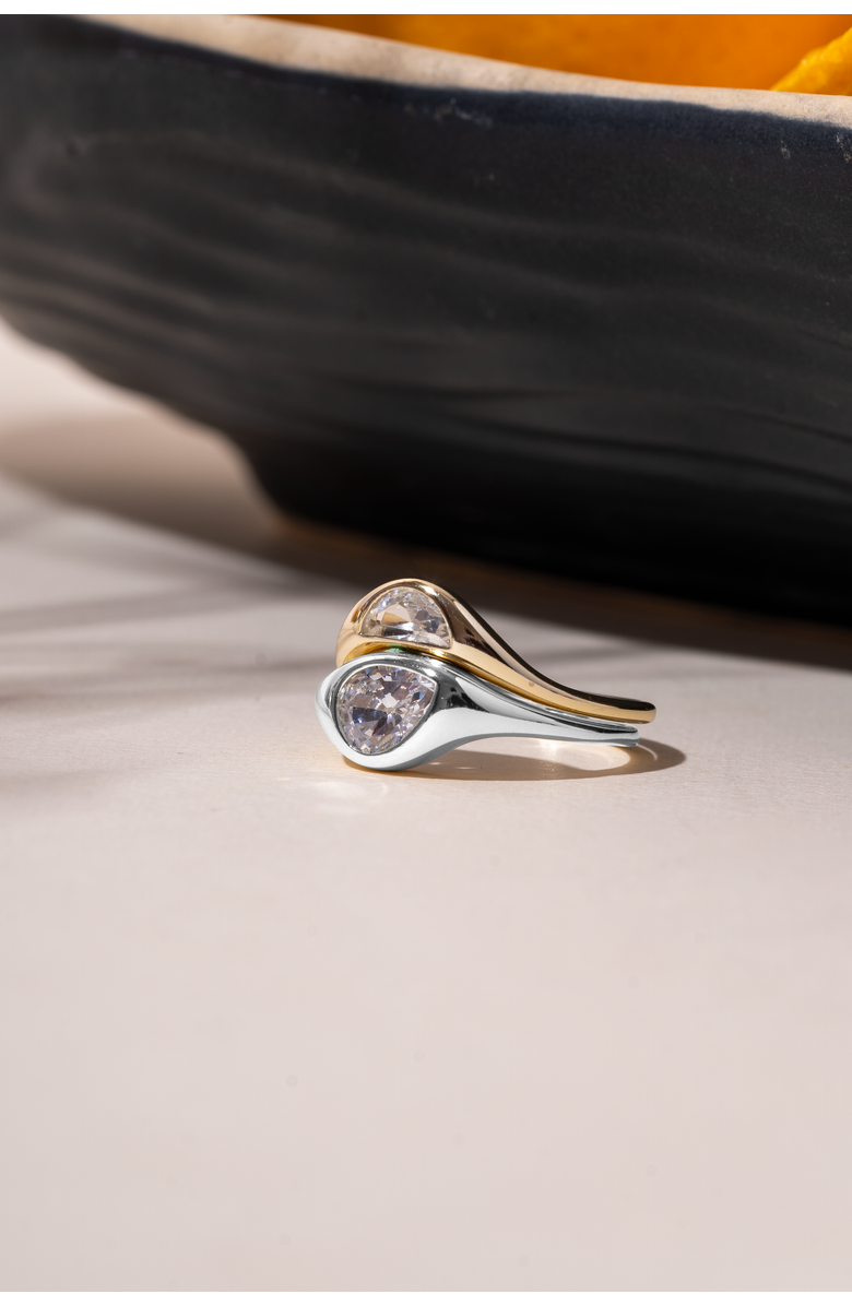 Zynnia Collective Two Tone Double Ring Set, Alternate, color, Two Tone