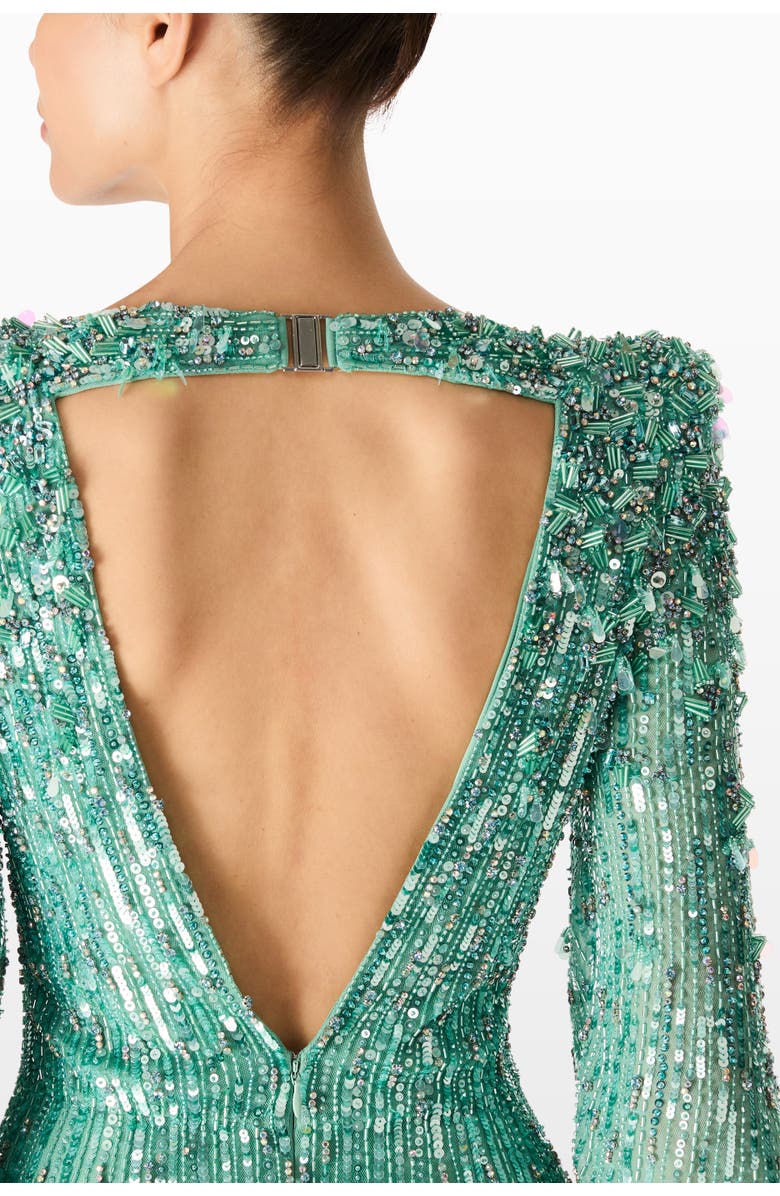 Jenny Packham Ziva Dress, Alternate, color, Pearl Aqua