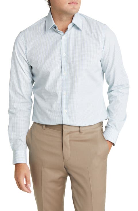 Men's Tailored Fit Check Dress Shirt