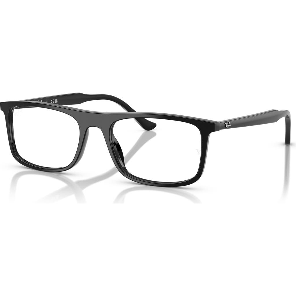 Ray Ban Ray-ban 53mm Rectangle Optical Glasses In Black