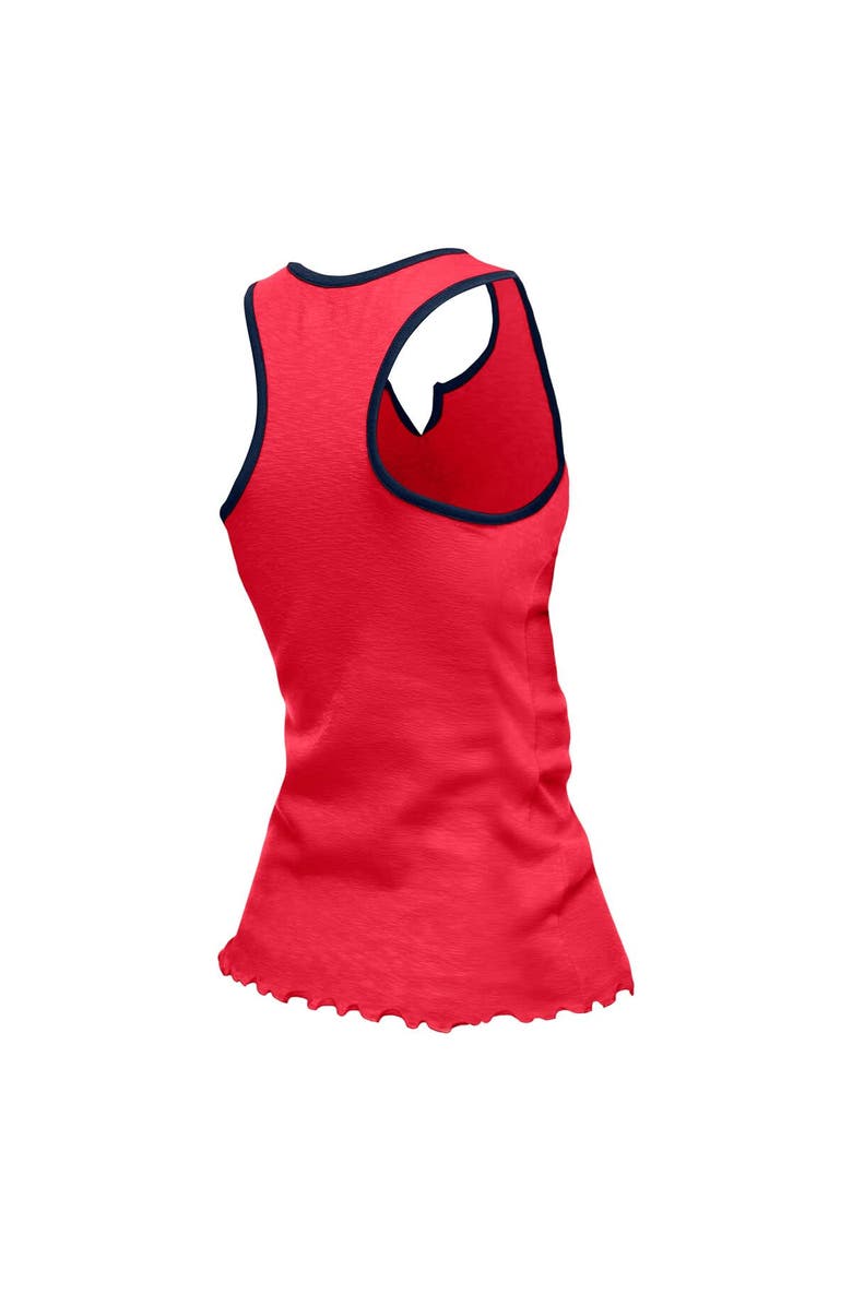 New Era Women's New Era  Red Houston Texans Lettuce Hem Notch Neck Tri-Blend Tank Top, Alternate, color, Red