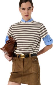 GERARD DAREL Maysane Crew Neck Striped T-Shirt