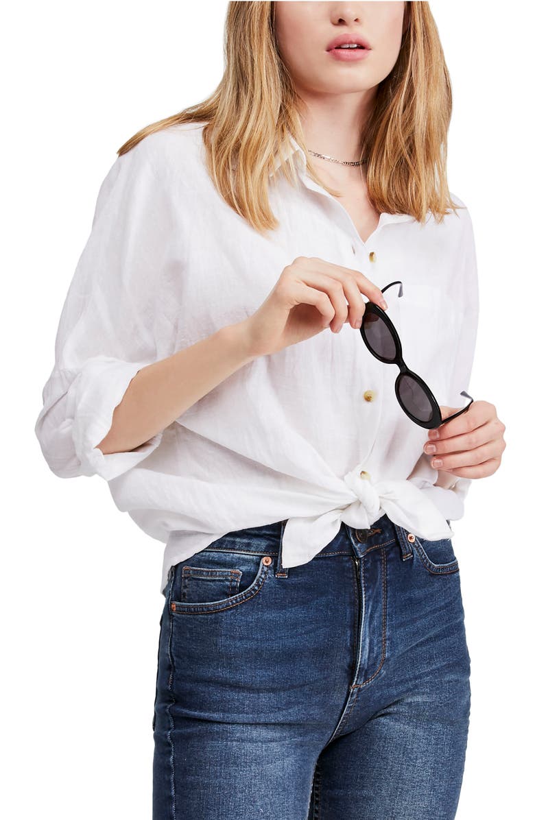 BDG Urban Outfitters Boysie Linen & Cotton Shirt, Main, color,