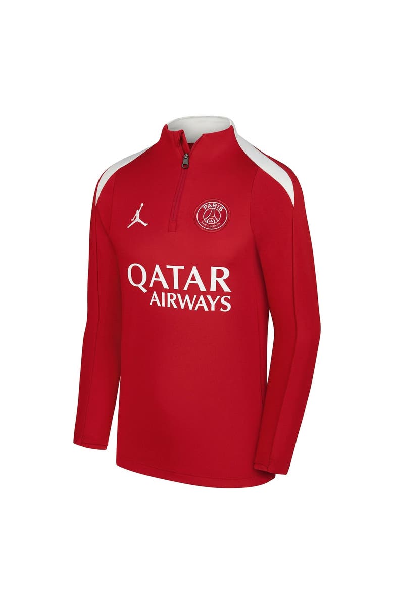 Jordan Brand Youth Jordan Brand  Red Paris Saint-Germain 2025/26 Strike Drill Performance Quarter-Zip Pullover Top, Alternate, color, 