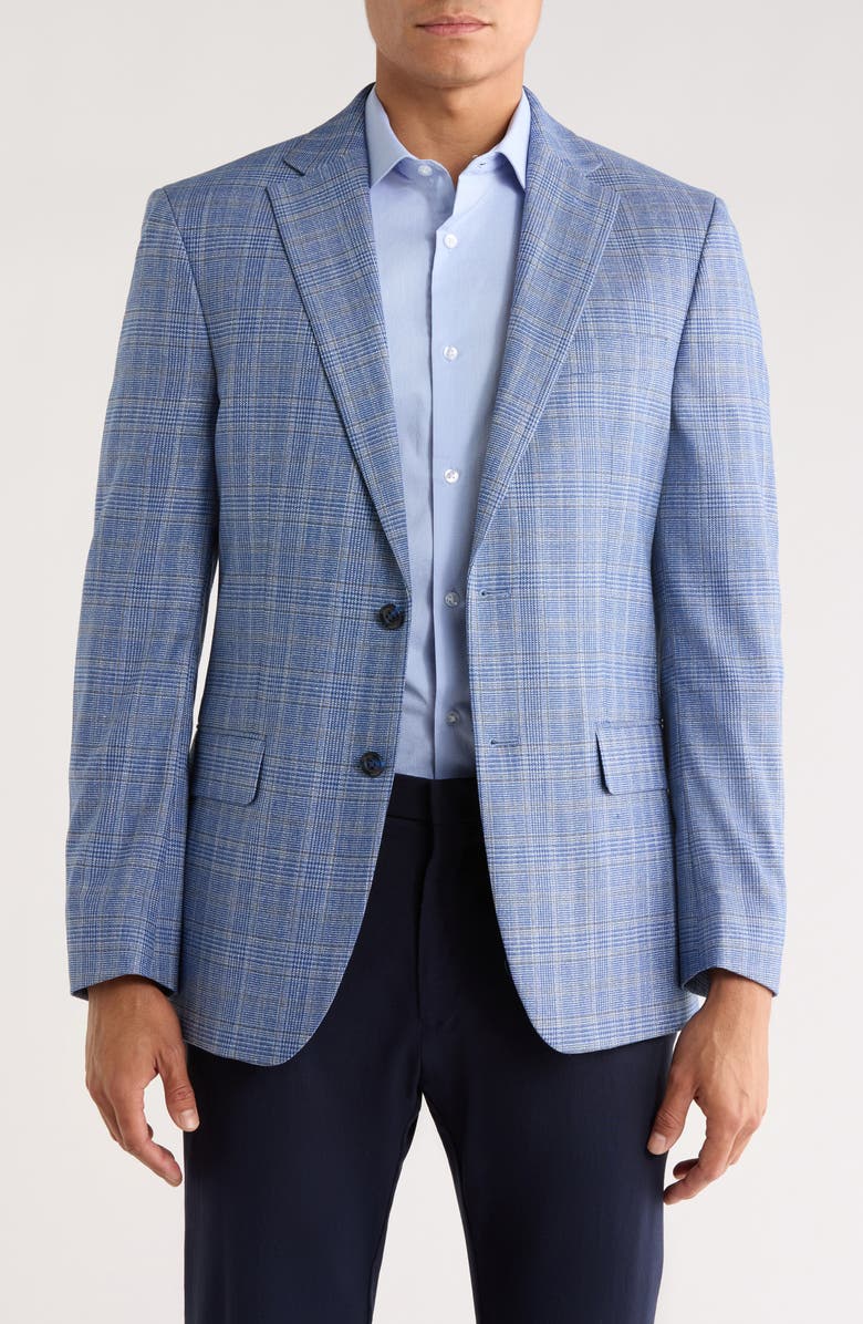 Tommy Hilfiger Plaid Blazer, Main, color, Blue