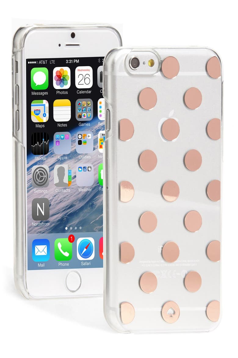 'le pavillion' iPhone 6 case, Main, color, CLEAR/ ROSE GOLD