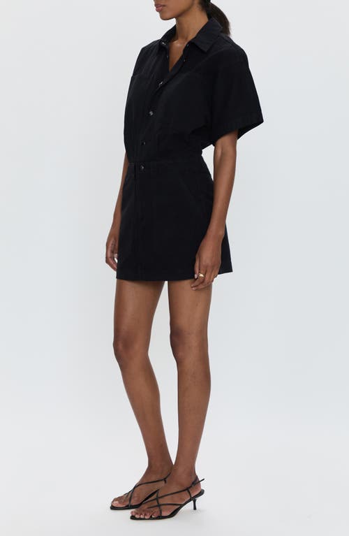 Pistola Tully Front Snap Minidress In Black