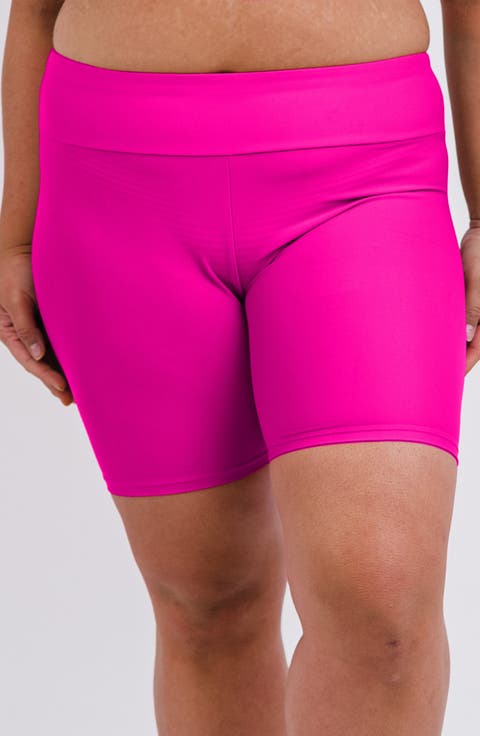 Plus Size Mid-Thigh Swim Shorts