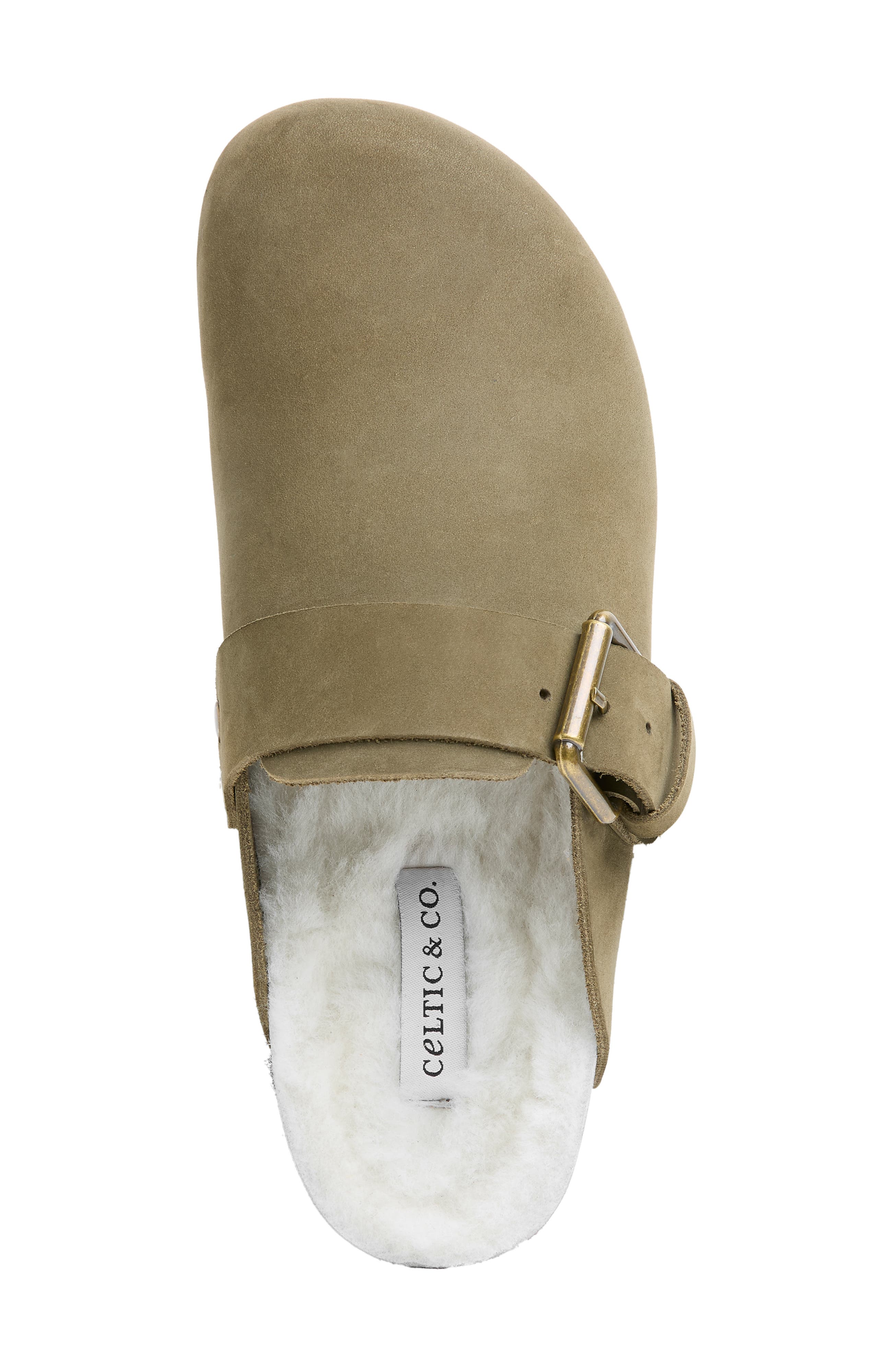 Celtic 
Co. Sheep Lined Strap Detail Clog, Alternate, color, Khaki