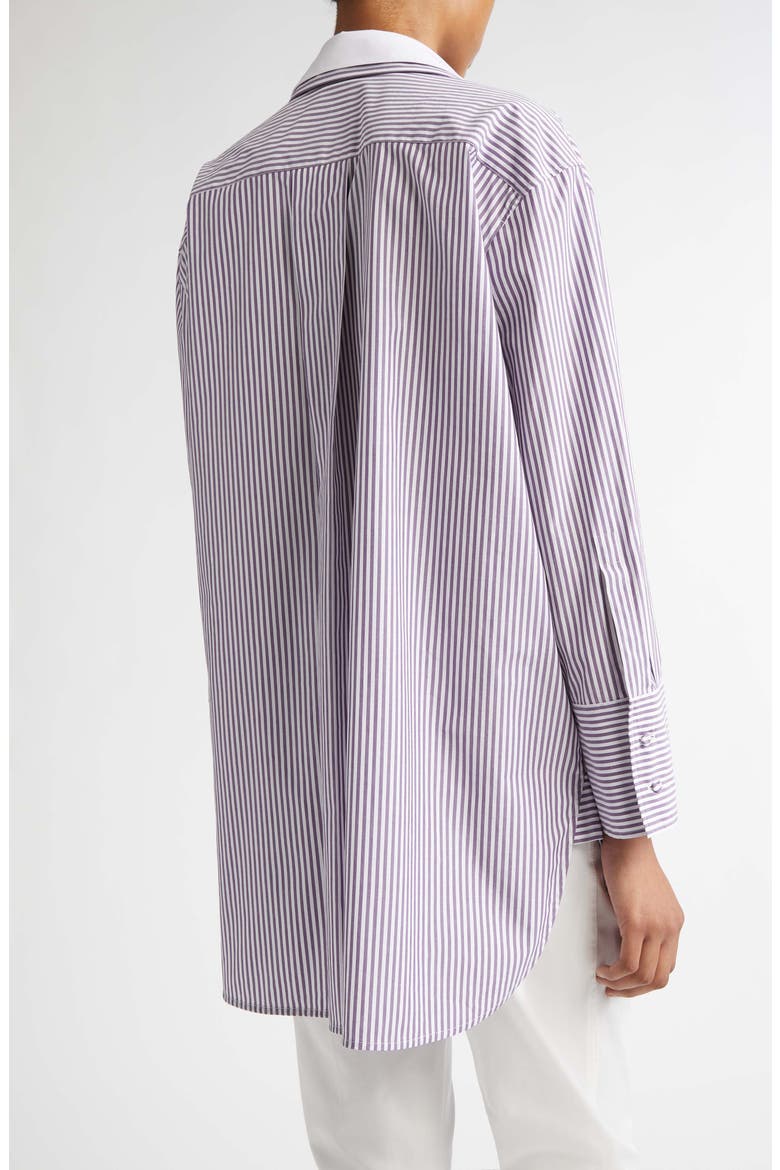 Tubinga Stripe Stretch Cotton Button-Up Shirt, Alternate, color, PURPLE
