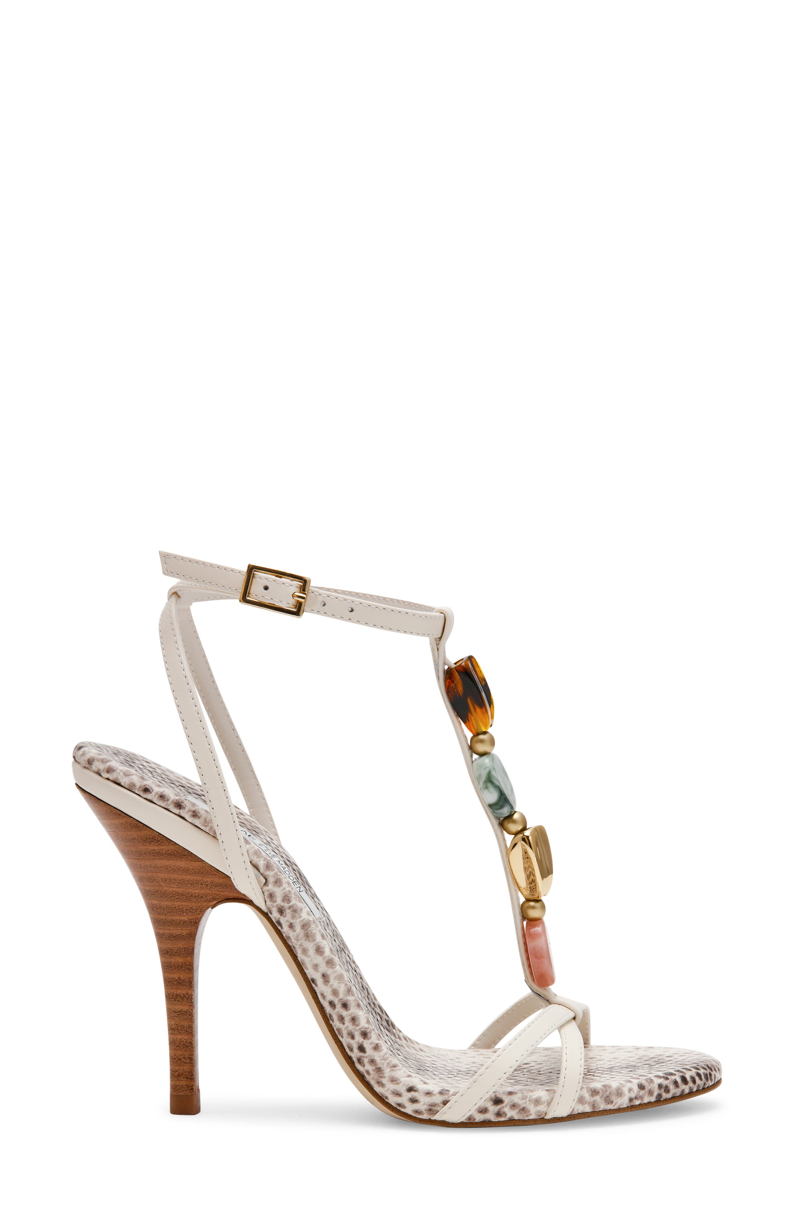 Steve Madden Frenzi Ankle Strap Sandal, Alternate, color, Natural Snake