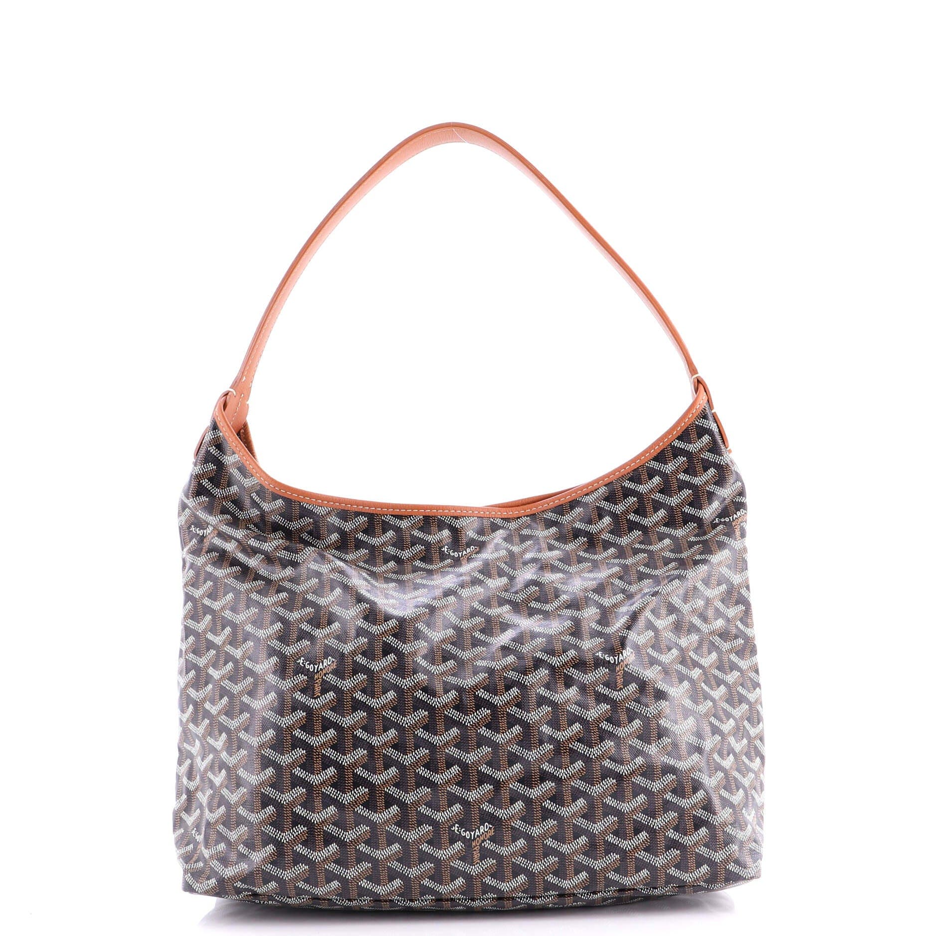 Pre-Owned Goyard Boheme Hobo Coated Canvas, Alternate, color, Brown