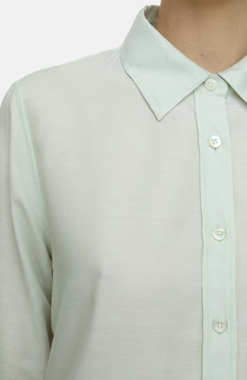 Closed Cotton & Cashmere Blend Button-up Shirt In Blue