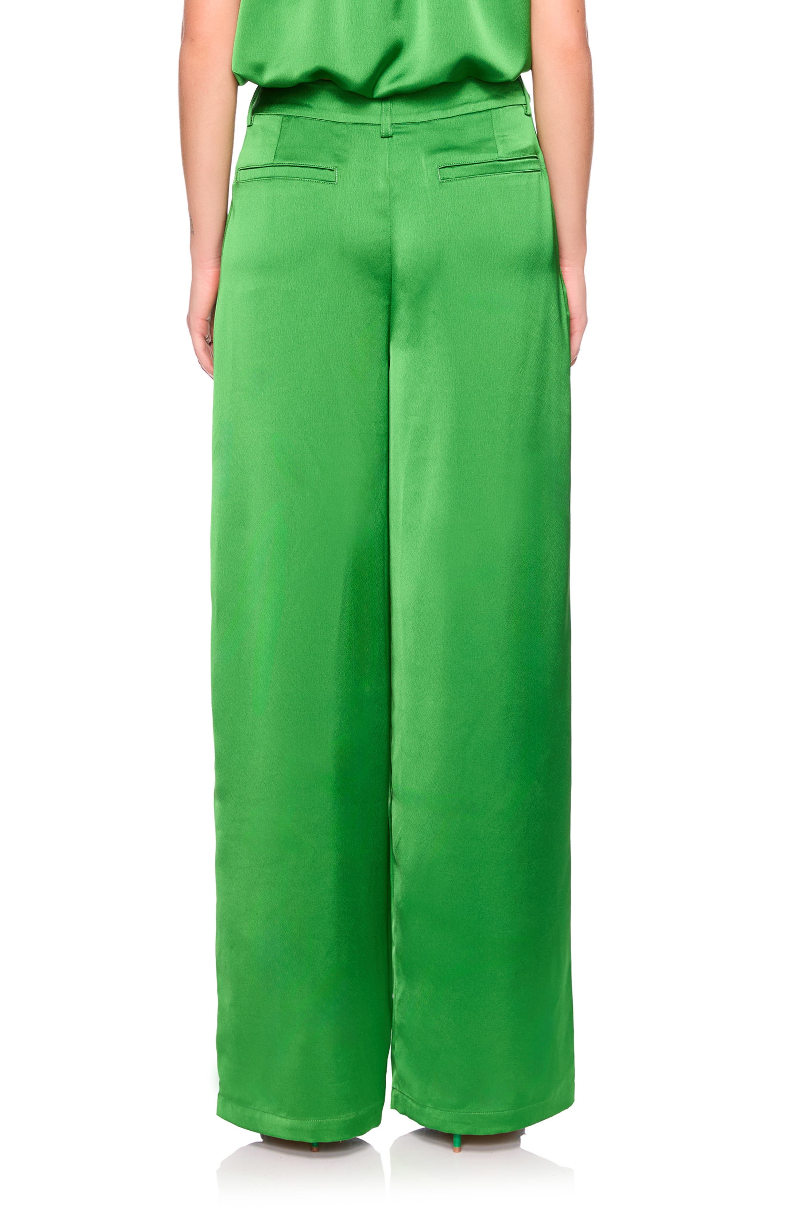 Pleated Satin Pants - image 4