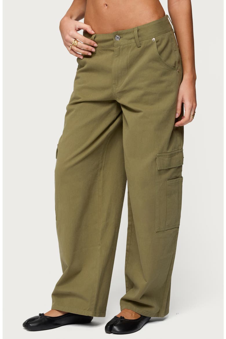Jadah Low Rise Baggy Cargo Pants, Main, color, OLIVE-WASHED