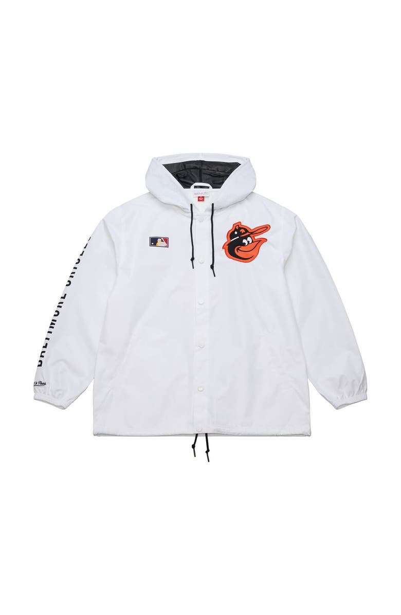 Mitchell & Ness Men's Mitchell & Ness White Baltimore Orioles Vintage Full-Snap Hooded Coaches Jacket, Alternate, color, White