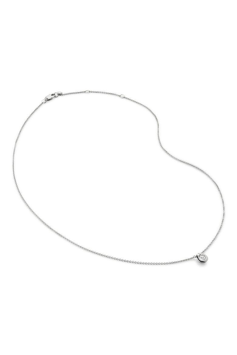 Lab Grown Solitaire Diamond Pendant Necklace, Main, color, STERLING SILVER