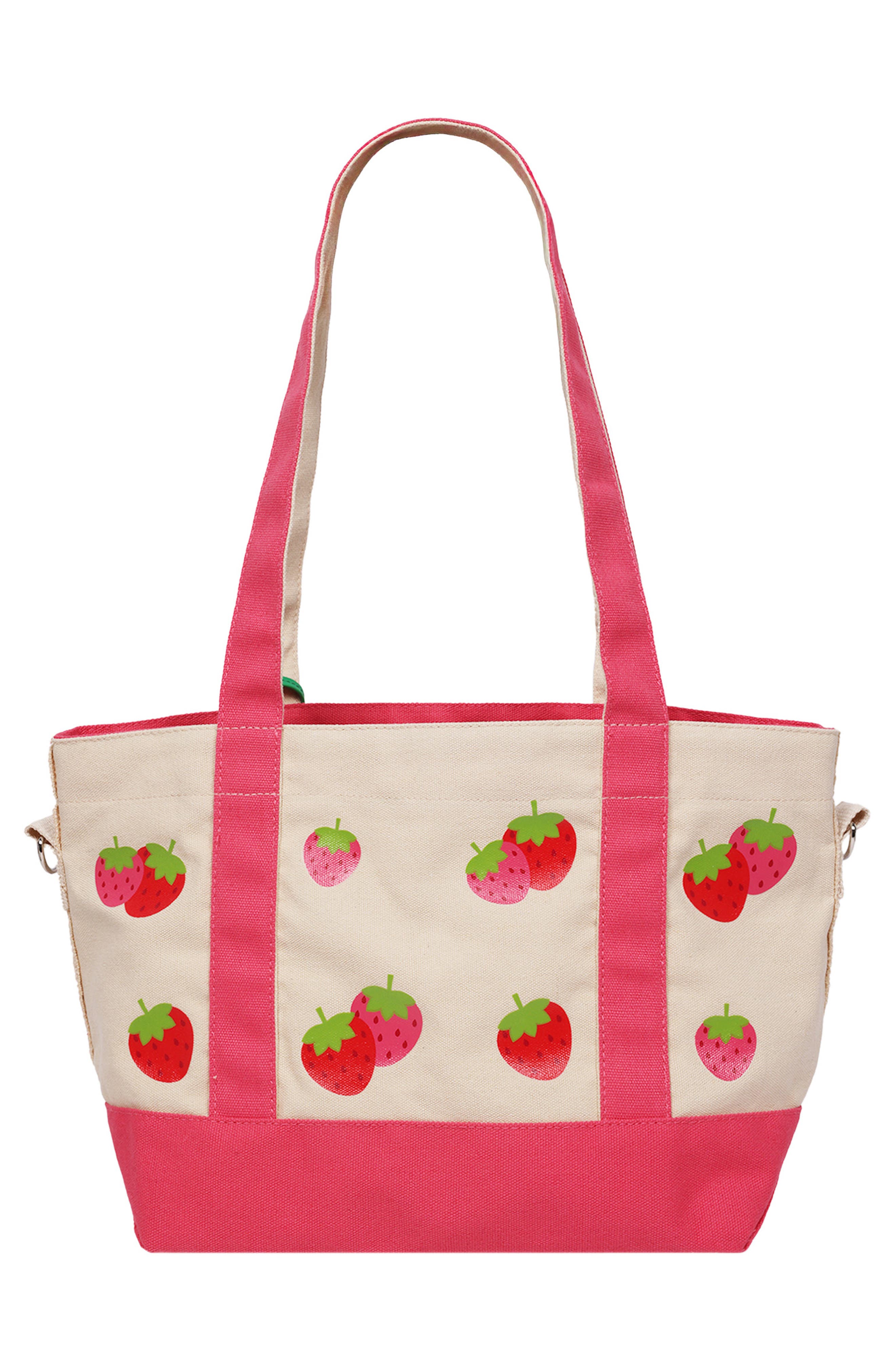 C & C California Strawberry Print Tote Bag, Alternate, color, Pink