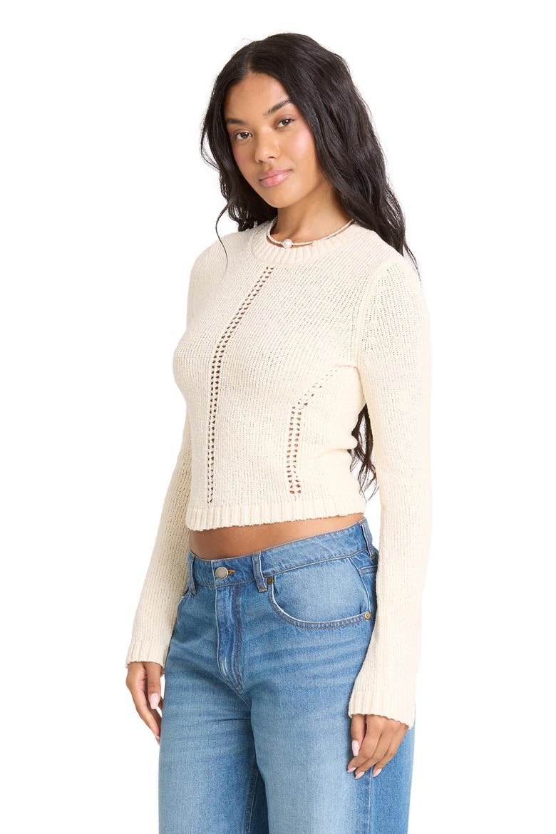 Sweet Clare Crewneck Sweater, Alternate, color, WHITE CAP