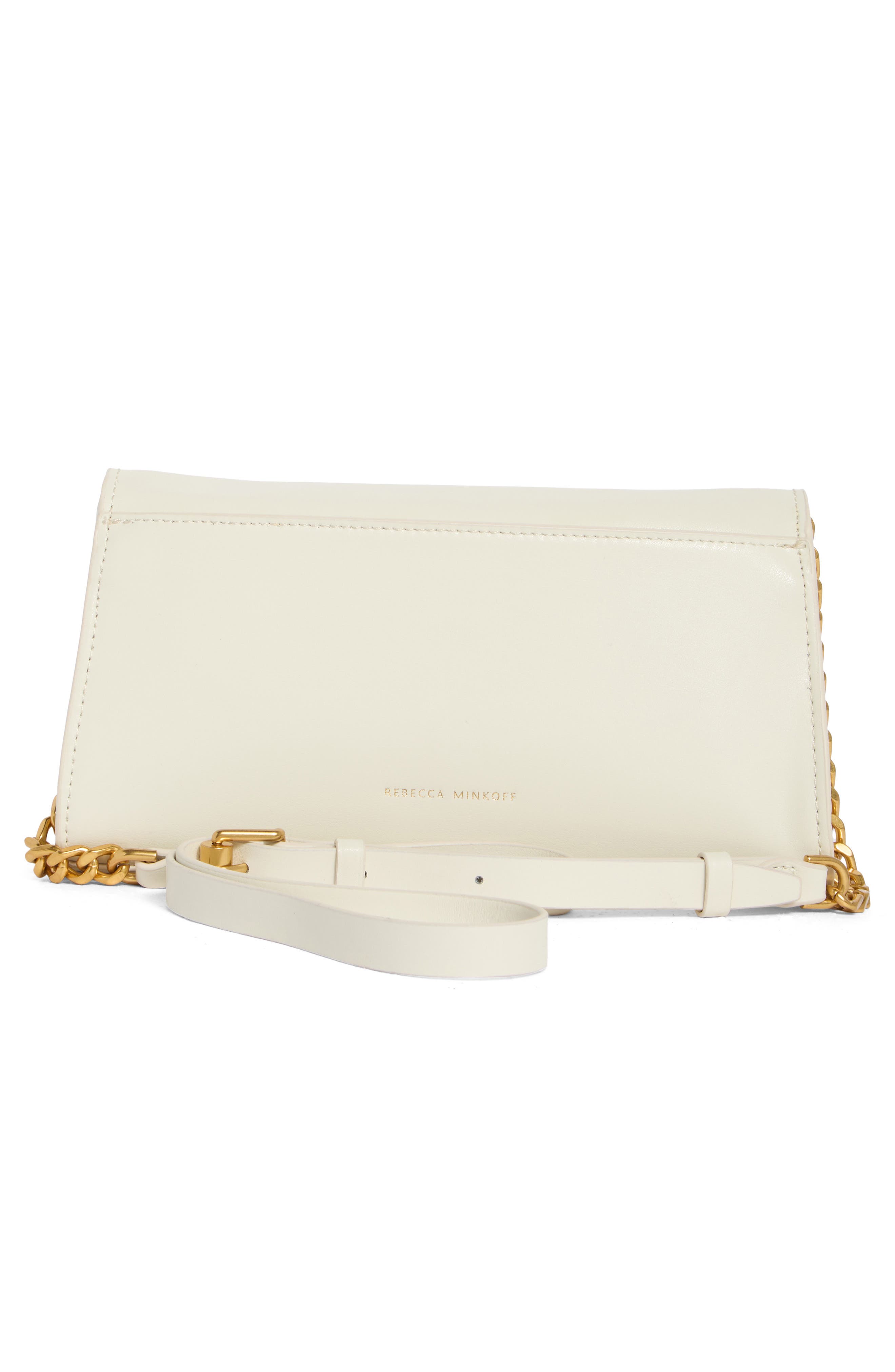 Rebecca Minkoff Curb Link Leather Crossbody Bag, Alternate, color, Porcelain