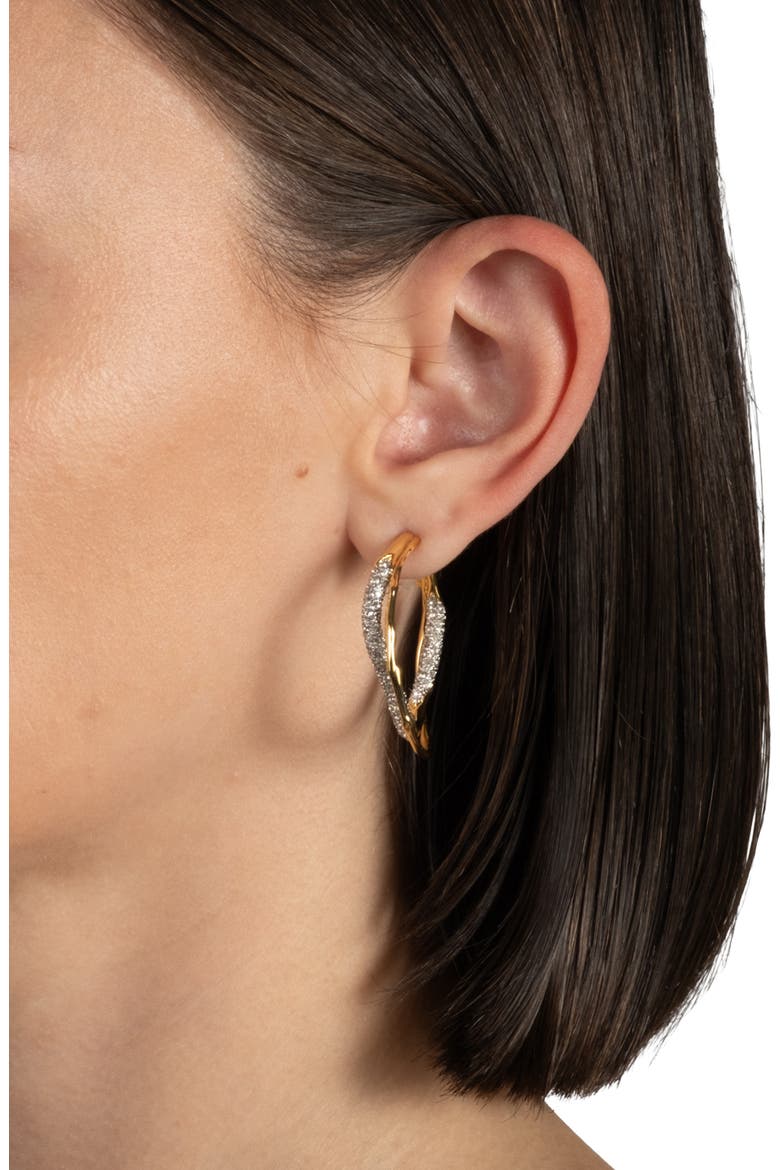 Solanales Crystal Pavé Twisted Hoop Earrings, Alternate, color, CRYSTALS