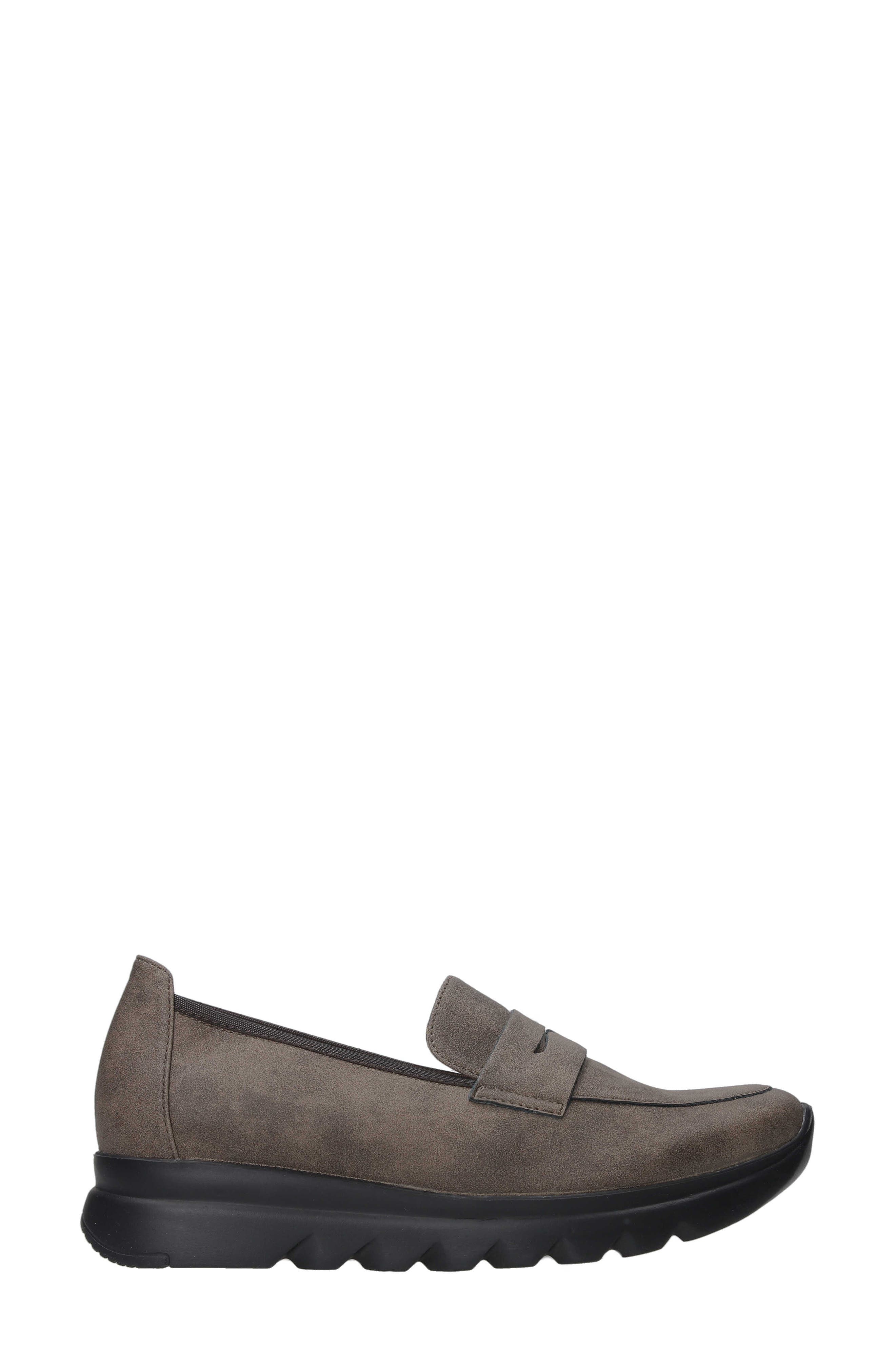 Snoafer Platform Wedge Penny Loafer, Alternate, color, TAUPE