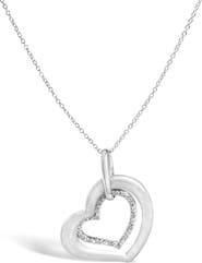 Haus of Brilliance Sterling Silver Diamond Accent Matte Finish Heart Pendant Necklace