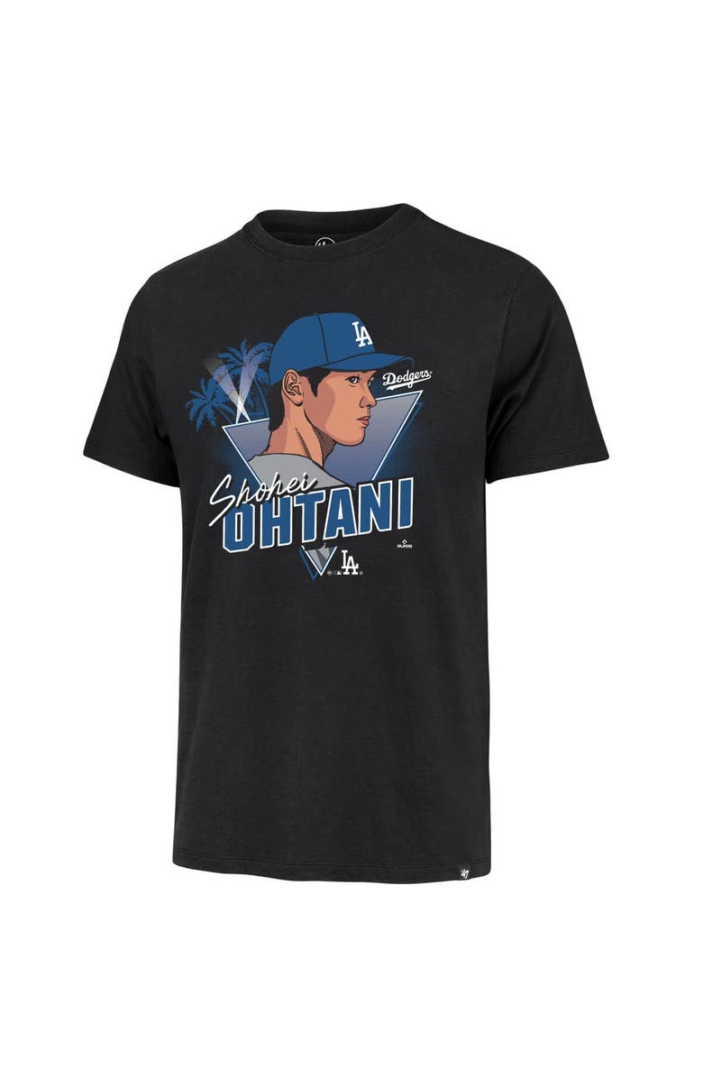 '47 Men's '47 Shohei Ohtani Black Los Angeles Dodgers Player Caricature Franklin T-Shirt, Alternate, color, Black