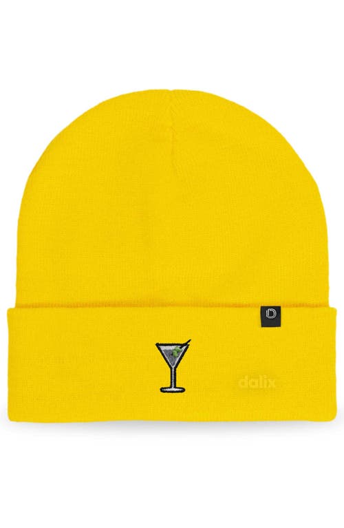 Dalix Martini Beanie Cap In Yellow