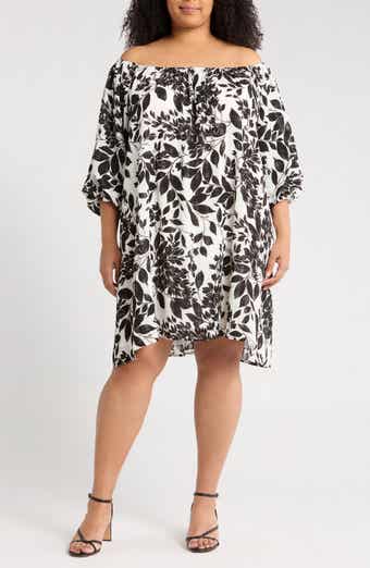 Renee C Floral Off the Shoulder Babydoll Dress