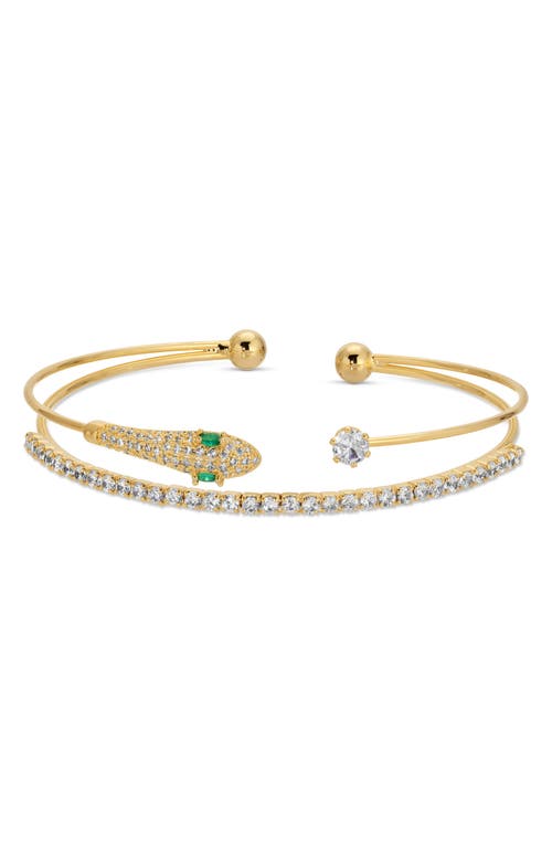 Eye Candy Los Angeles Ebony Cz 2-pack Assorted Bracelets In Gold