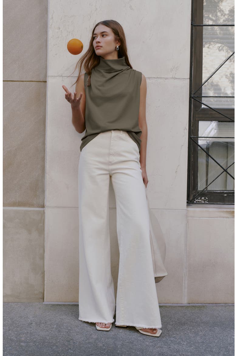 Finch French Terry Funnel Neck Top, Alternate, color, OLIVE