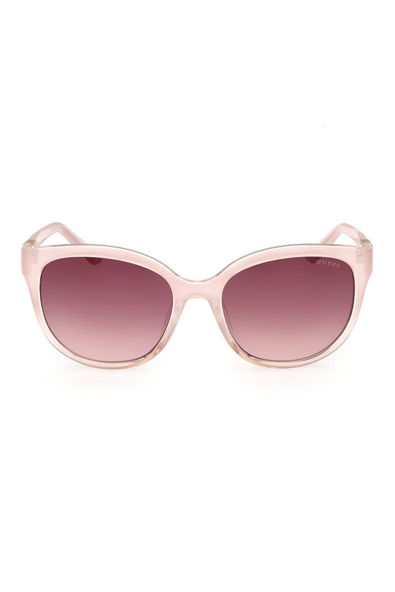 Round Sunglasses, Main, color, PINK / GRADIENT BORDEAUX