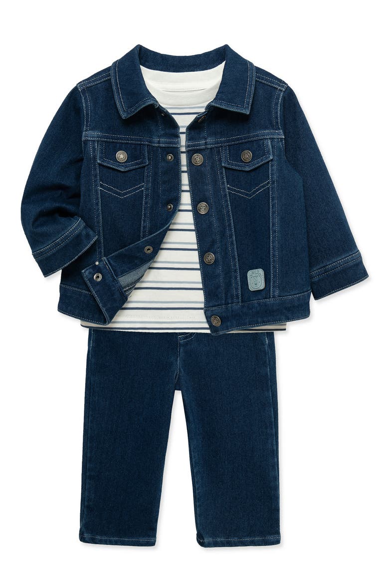 Kids' 3-Piece Safari Jacket, T-Shirt & Pants Set, Alternate, color, DENIM