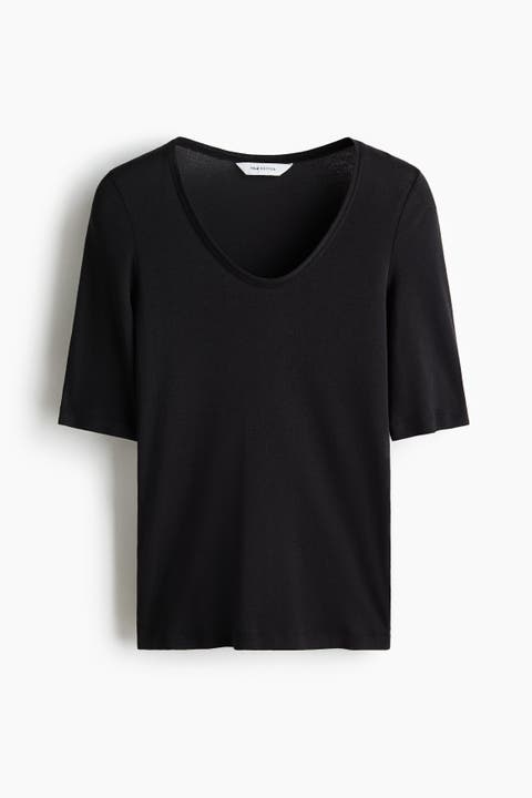Scoop-neck Pima Cotton Top