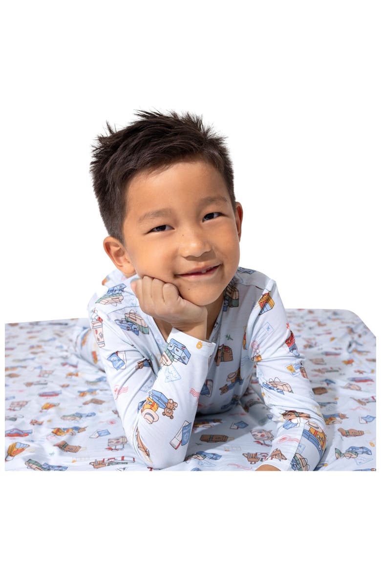 Kids' Vintage Suitcases Set of 2 Piece Pajamas, Alternate, color, Vintage Suitcases