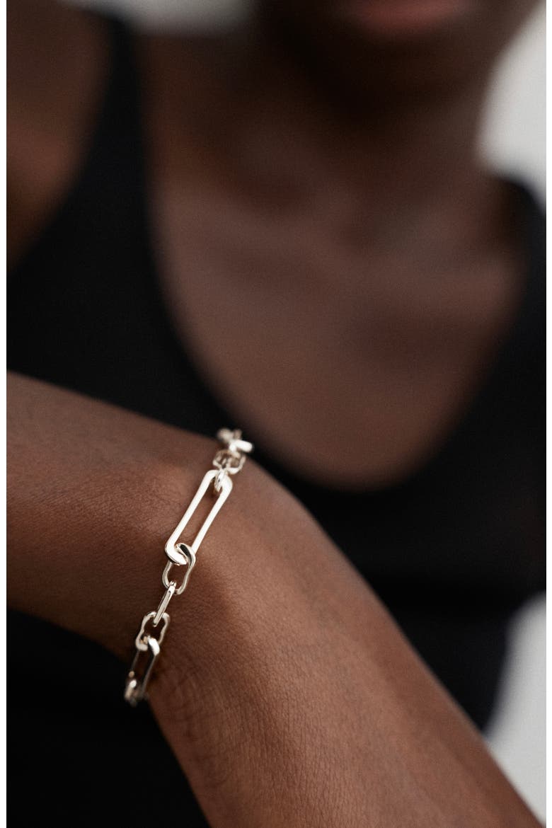 Alta Duo Recycled Sterling Silver Link Bracelet, Alternate, color, STERLING SILVER