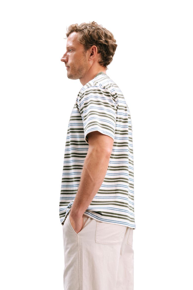 The Recycled Stripe Tee, Alternate, color, White/Surplus Stripe