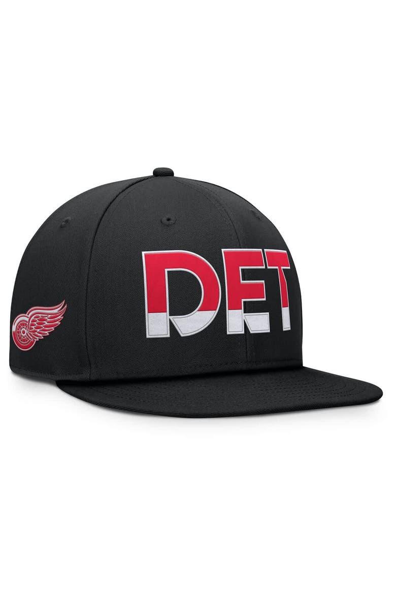 FANATICS Men's Fanatics Black Detroit Red Wings Authentic Pro Rink Snapback Hat, Alternate, color, Black