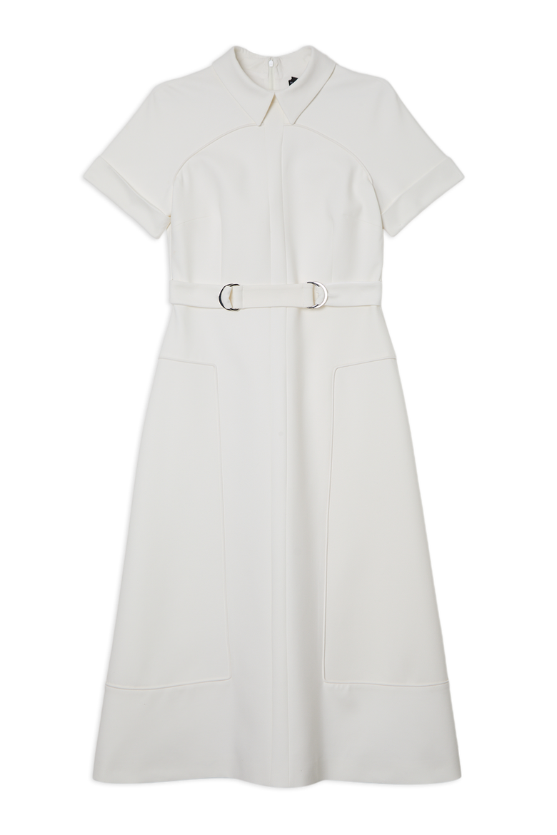 Full Skirted Midi Dress, Alternate, color, Ivory