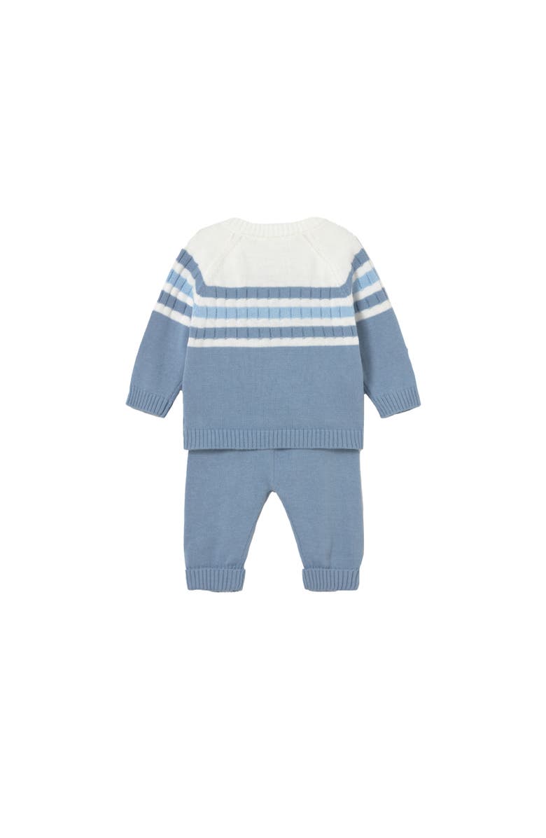 Mayoral Knitted Striped Outfit, Alternate, color, Light Blue