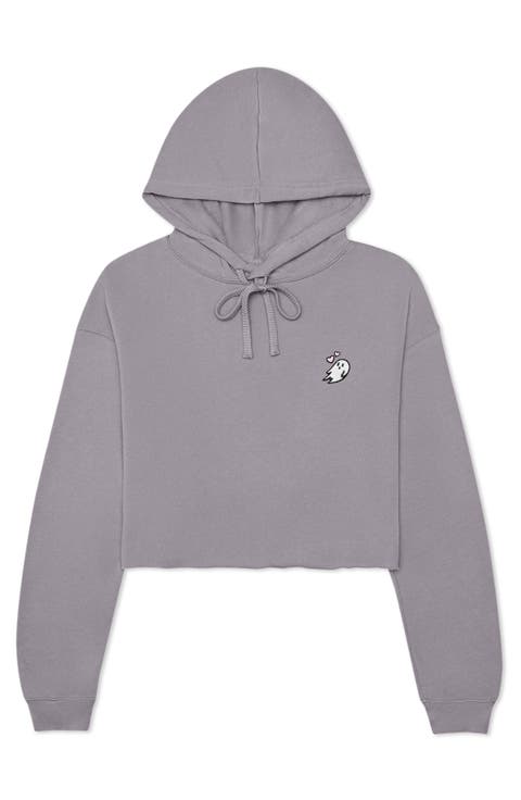 Heartly Ghost Cropped Hoodie