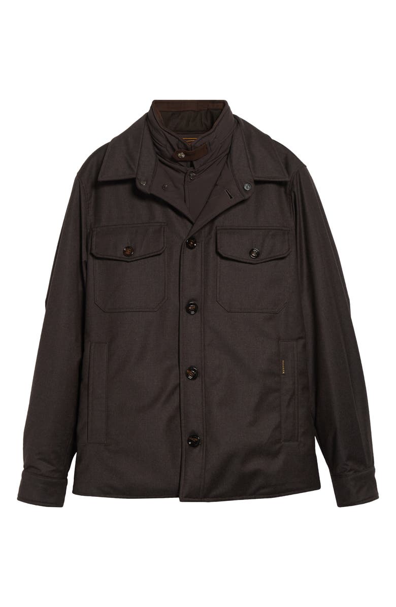 MooRER Duino Waterproof Virgin Wool & Cashmere Jacket, Main, color, Brown