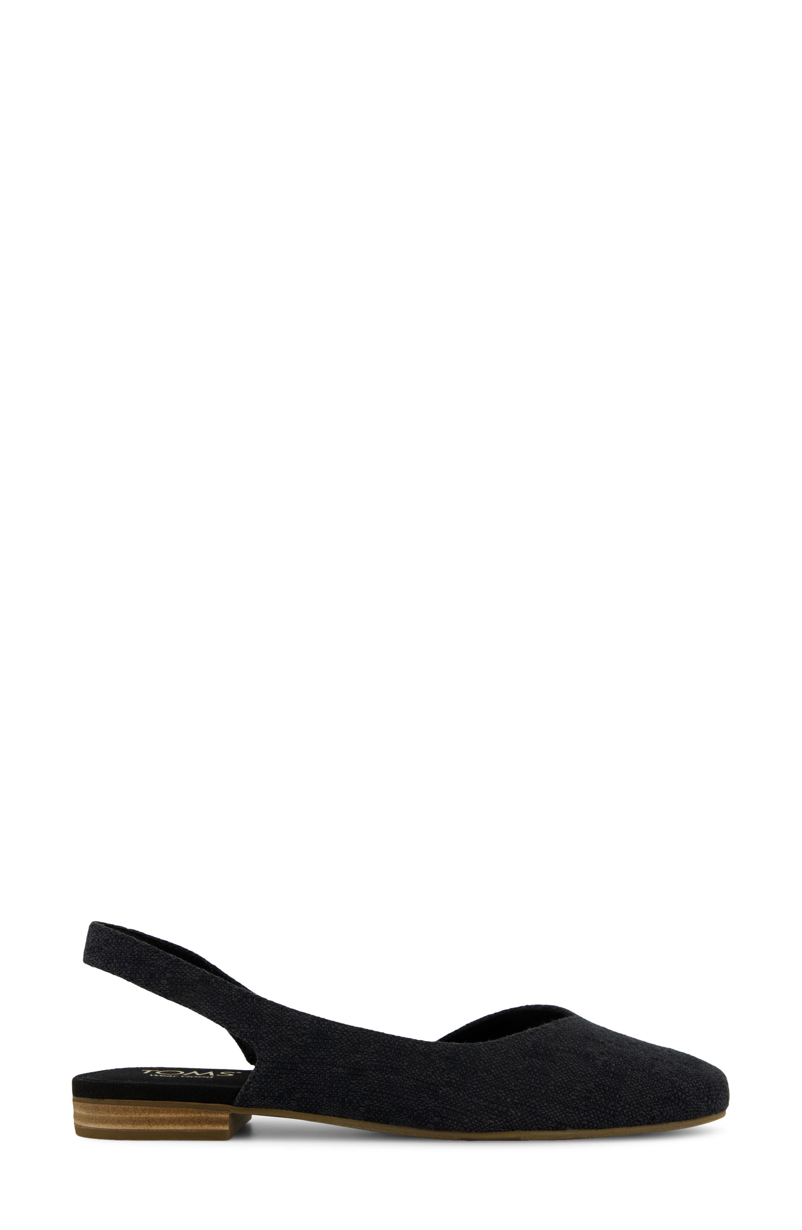 TOMS Alene Slingback Half d'Orsay Flat, Alternate, color, Black Two Tone Textile