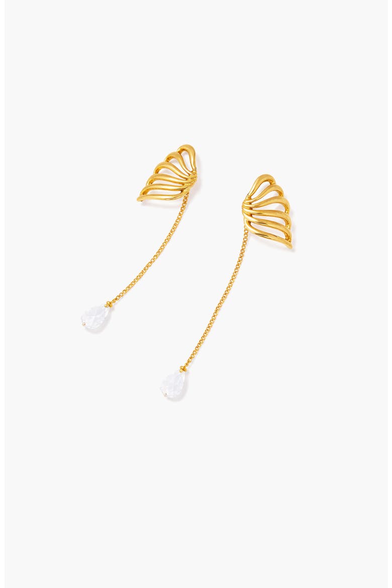 Travro Drop Stud Earring in Gold and Crystal, Alternate, color, Gold