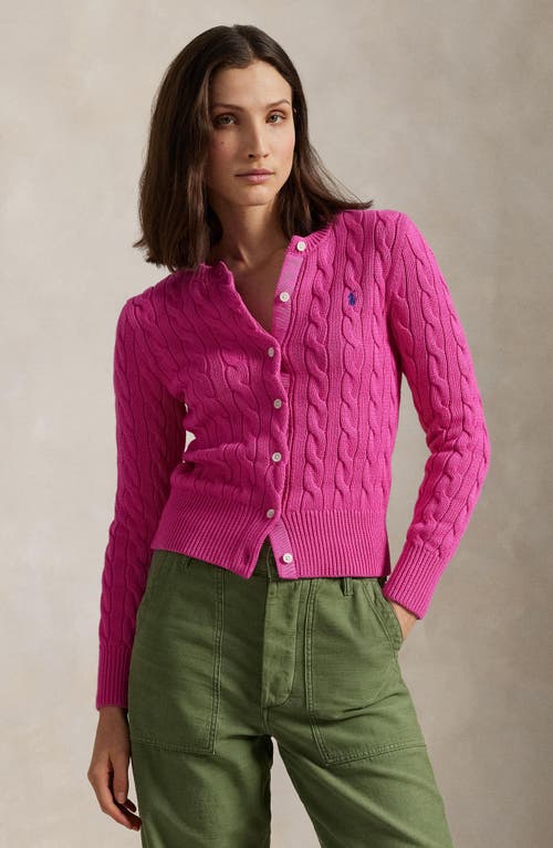 Polo Ralph Lauren Long Sleeve Cardigan In Regatta Pink