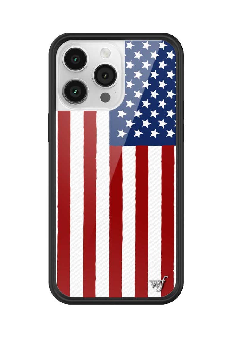 American Flag iPhone Case, Alternate, color, Red